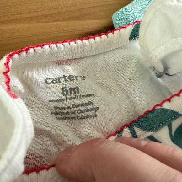 Carter 4 ruffle sleeve onesies fruit and polkadot - Picture 2 of 2